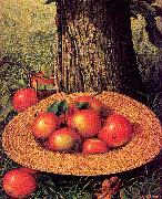Prentice, Levi Wells Apples, Hat, and Tree Sweden oil painting reproduction